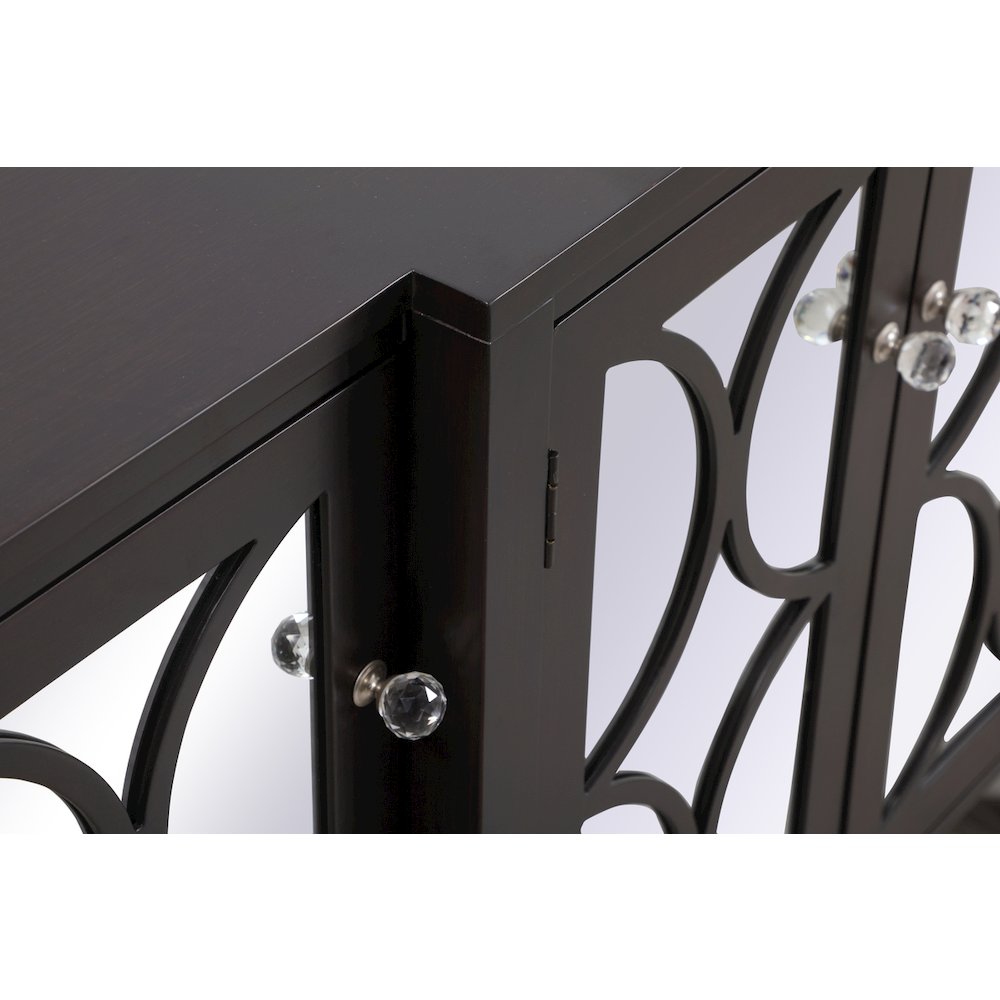 60 Inch Mirrored Credenza In Dark Walnut. Picture 5