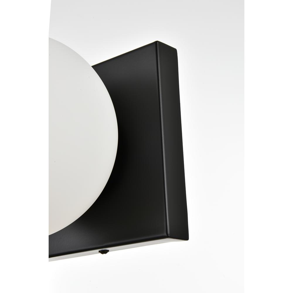 Jaylin 2 light Black and frosted white Bath Sconce. Picture 4