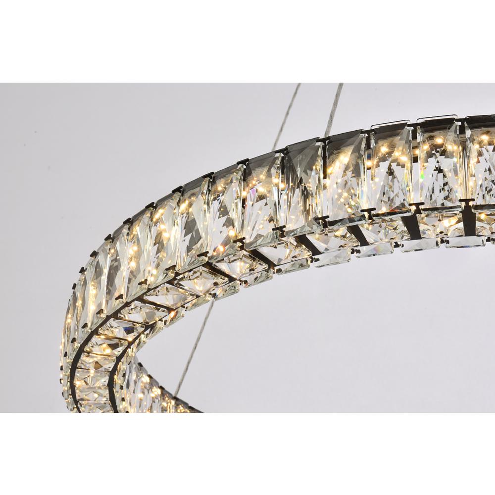 Monroe 31 inch LED round Single pendant in black. Picture 3