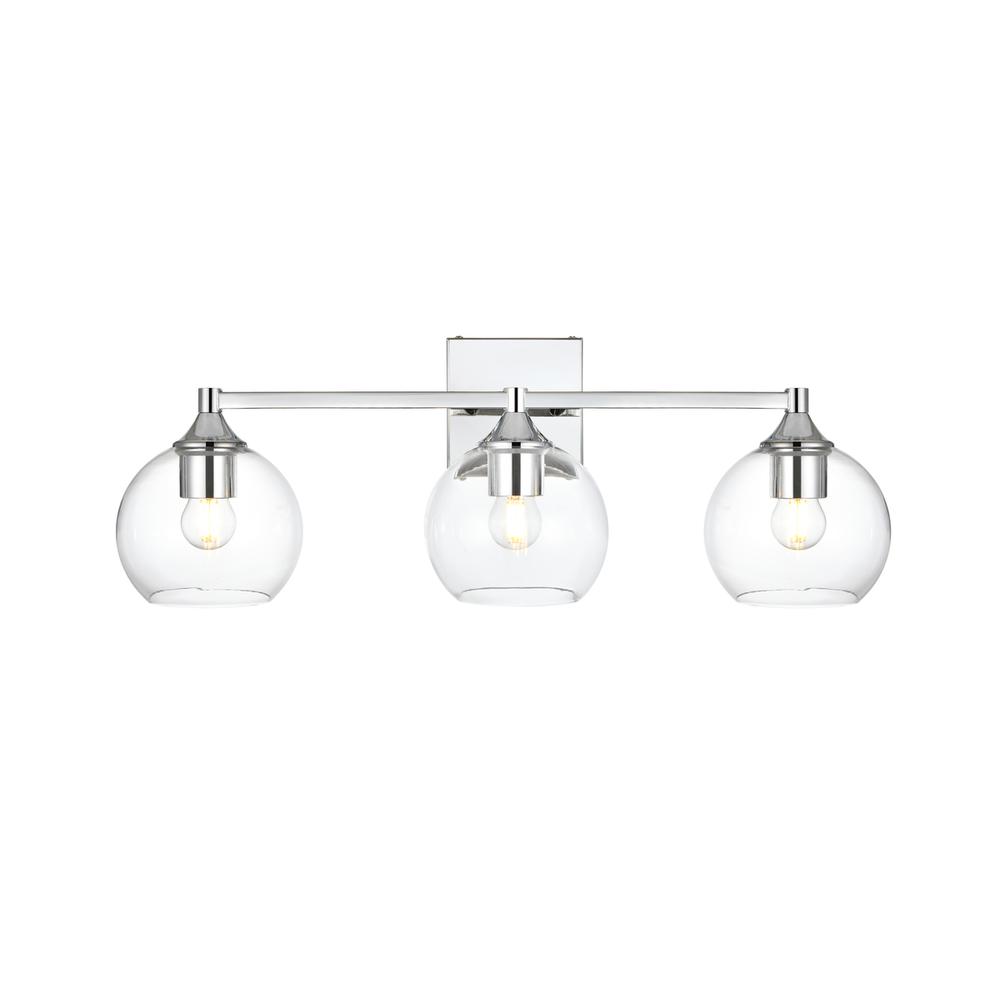 Foster 3 light Chrome and Clear Bath Sconce. Picture 1