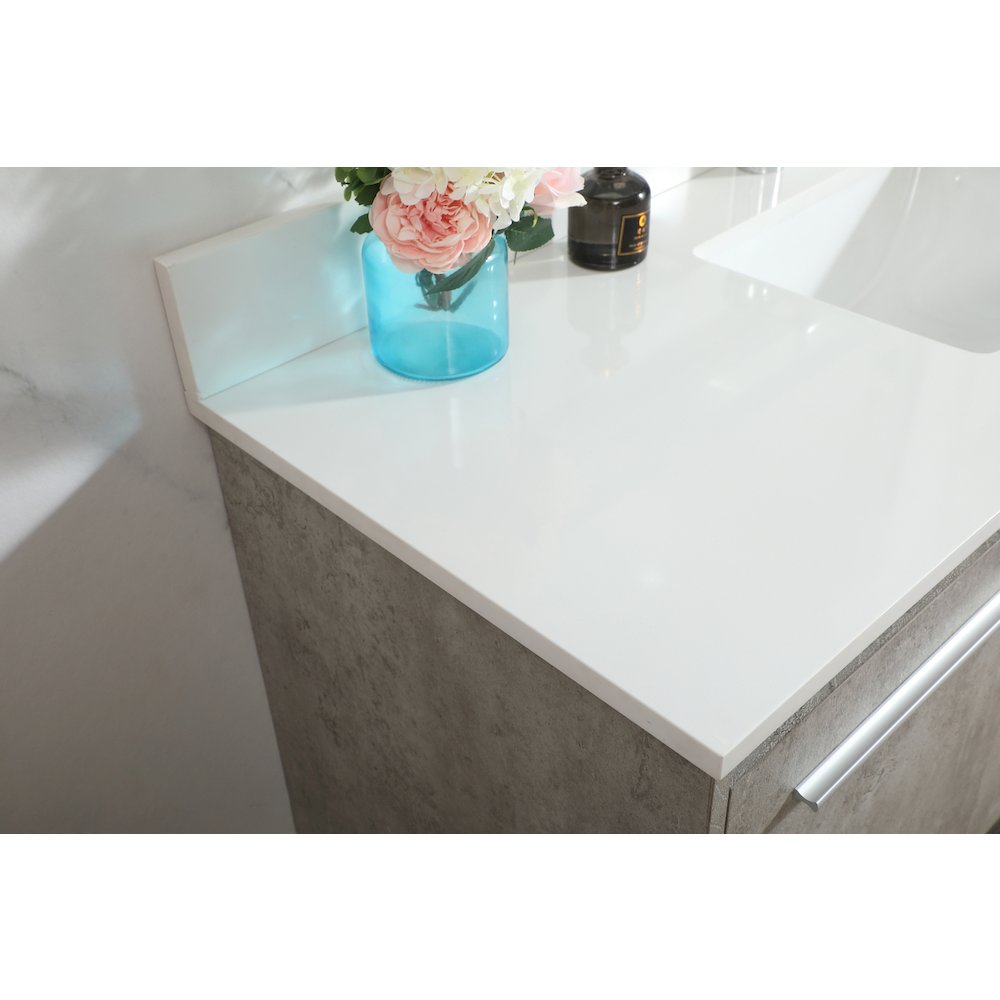 48 Inch Single Bathroom Vanity In Concrete Grey With Backsplash. Picture 6