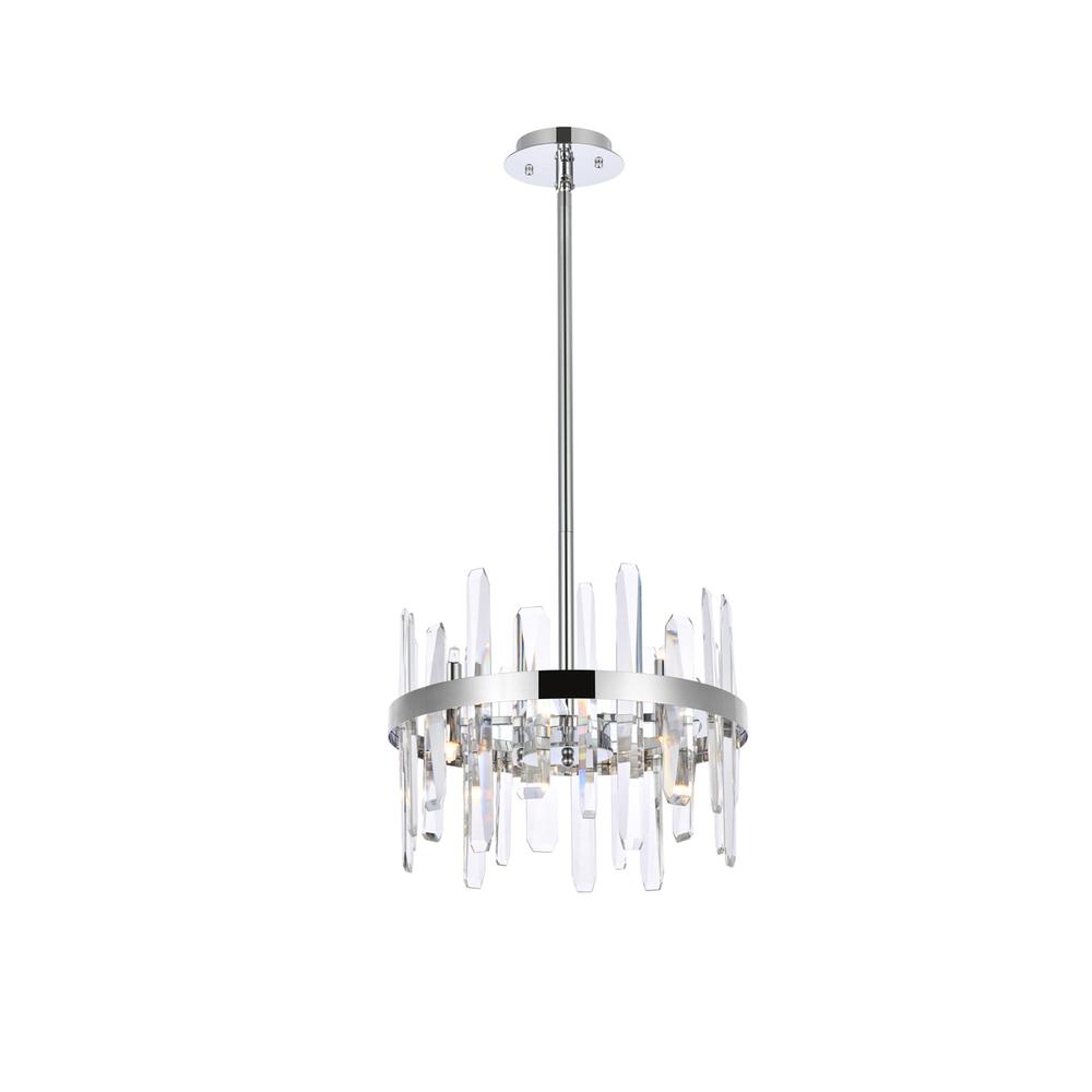 Serena 16 inch crystal round pendant in chrome. Picture 1