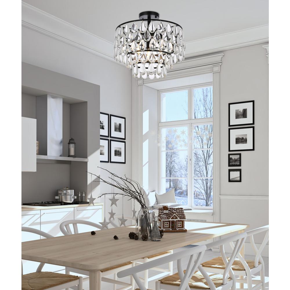 Mila 16 inch flush mount in black. Picture 8