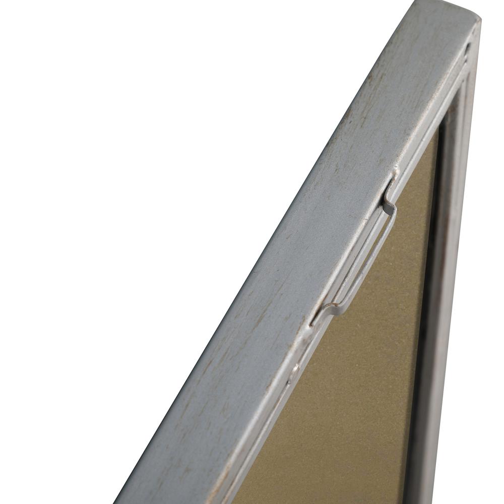Metal frame Rectangle Mirror 24 inch Silver. Picture 12