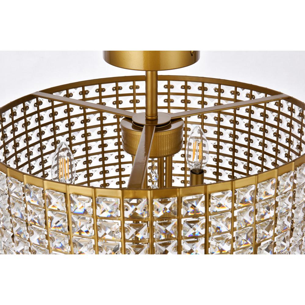 Elise 17 inch flush mount in brass. Picture 6