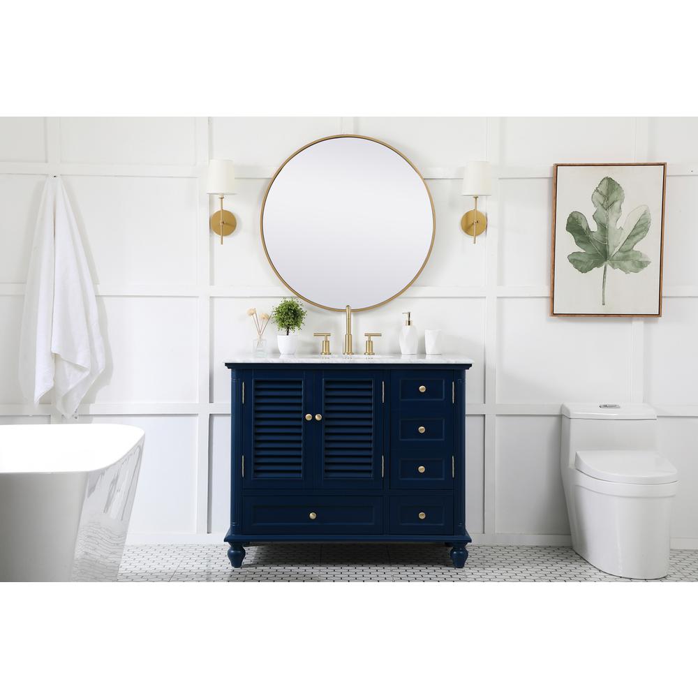 42 inch Single bathroom vanity in blue. Picture 4