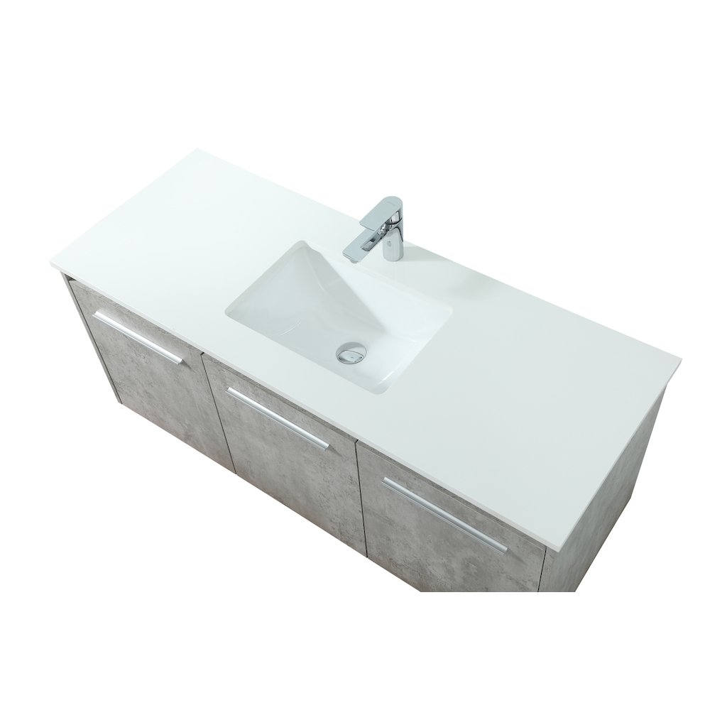 48 Inch Single Bathroom Vanity In Concrete Grey. Picture 11