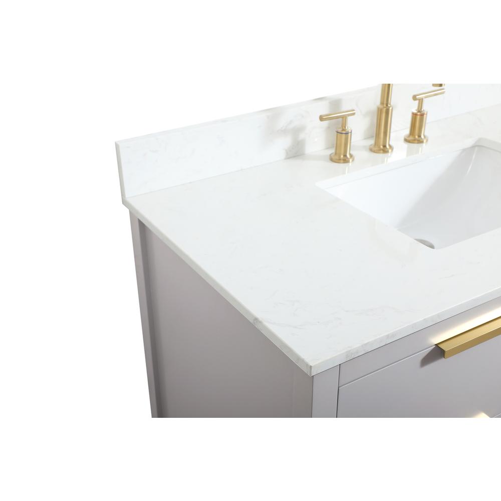 42 inch Single bathroom vanity in grey with backsplash. Picture 11