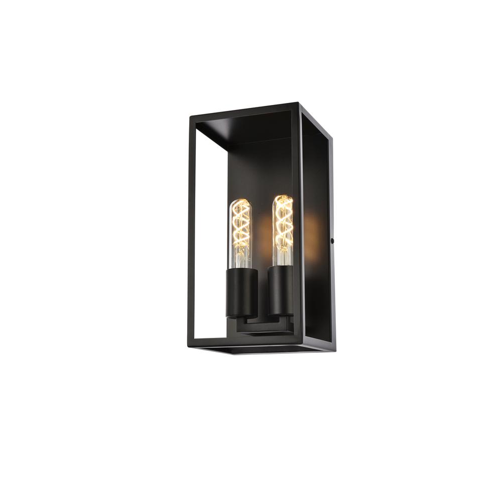 Voir 2 lights wall sconce in black. Picture 2