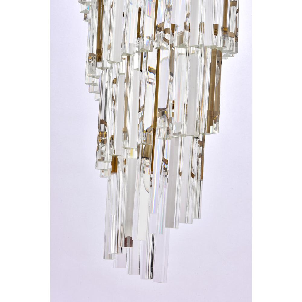 Sydney 30 inch spiral crystal chandelier in satin gold. Picture 3
