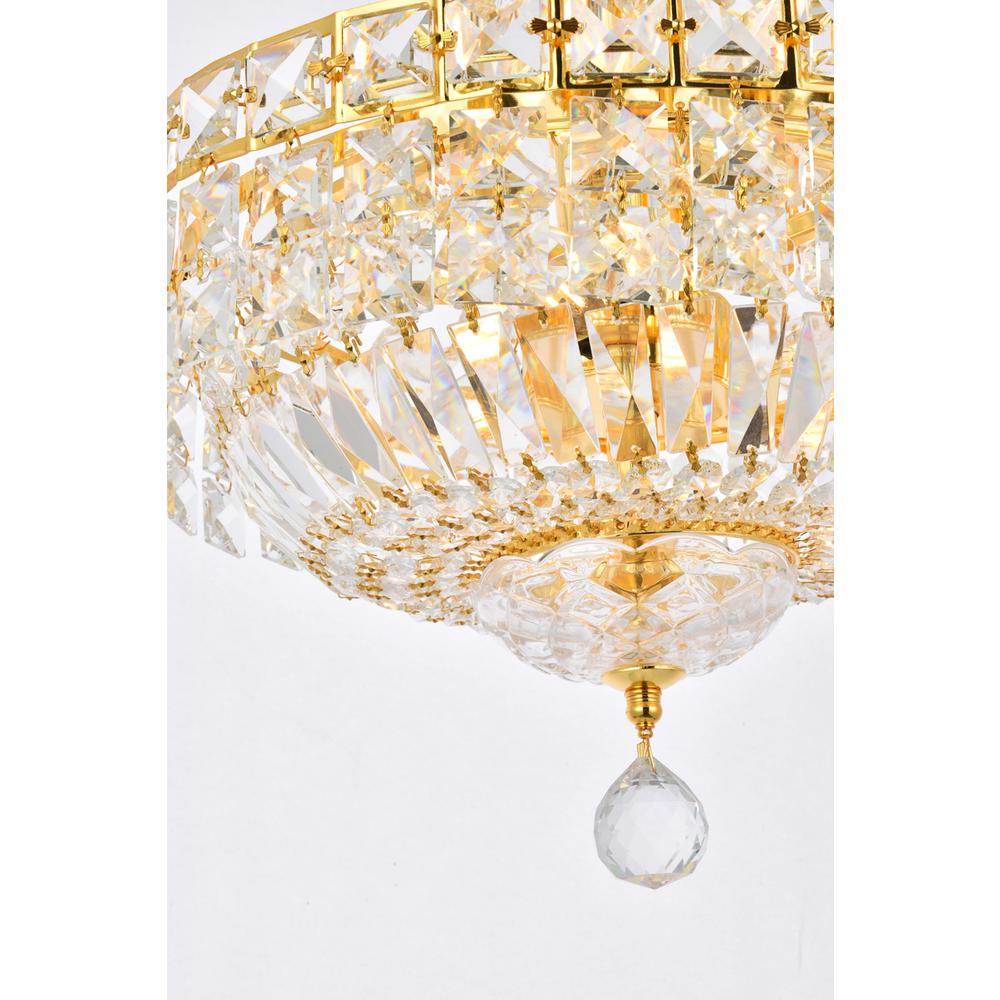 Tranquil 6 light Gold Pendant Clear Royal Cut Crystal. Picture 3