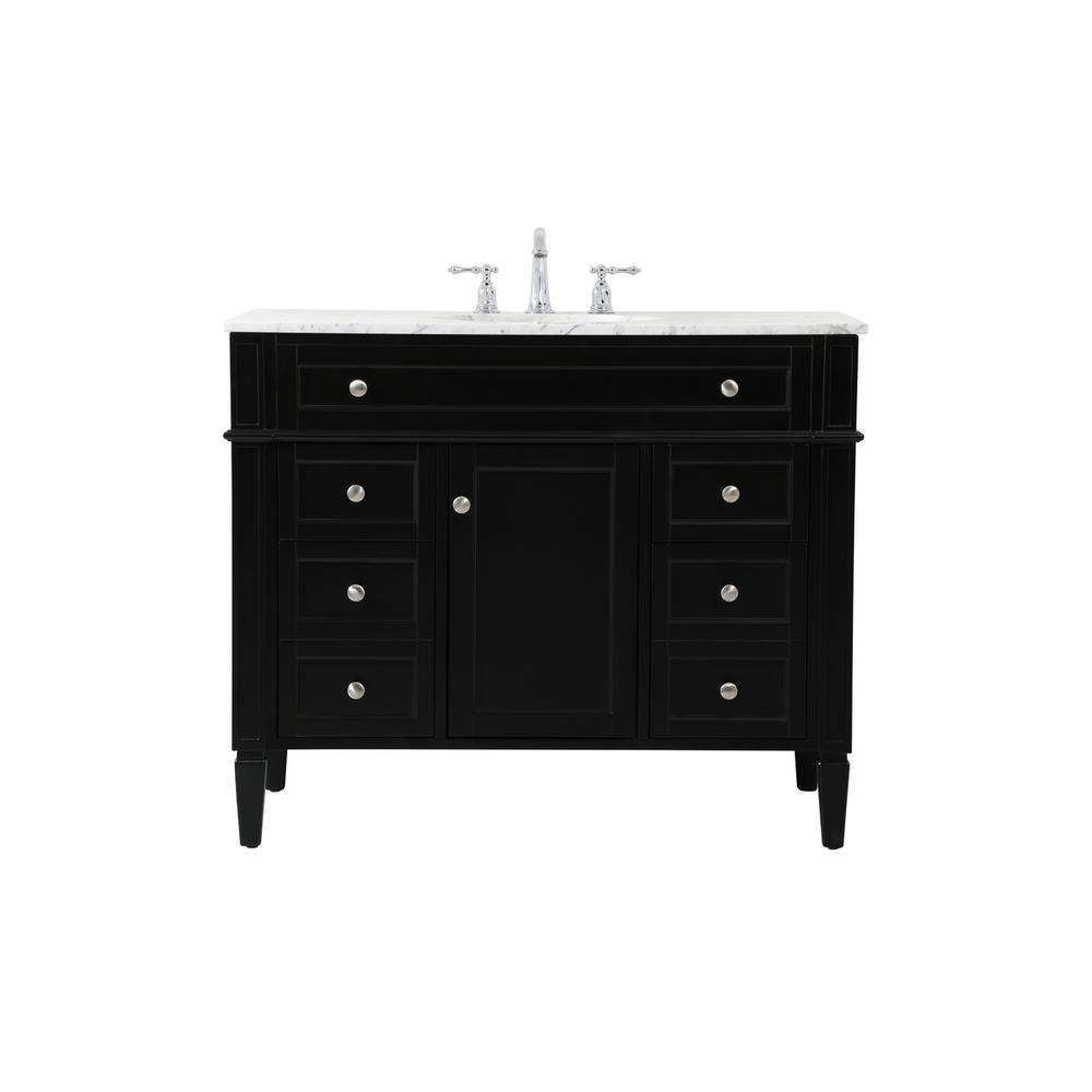 42 inch Single bathroom vanity in black. Picture 1