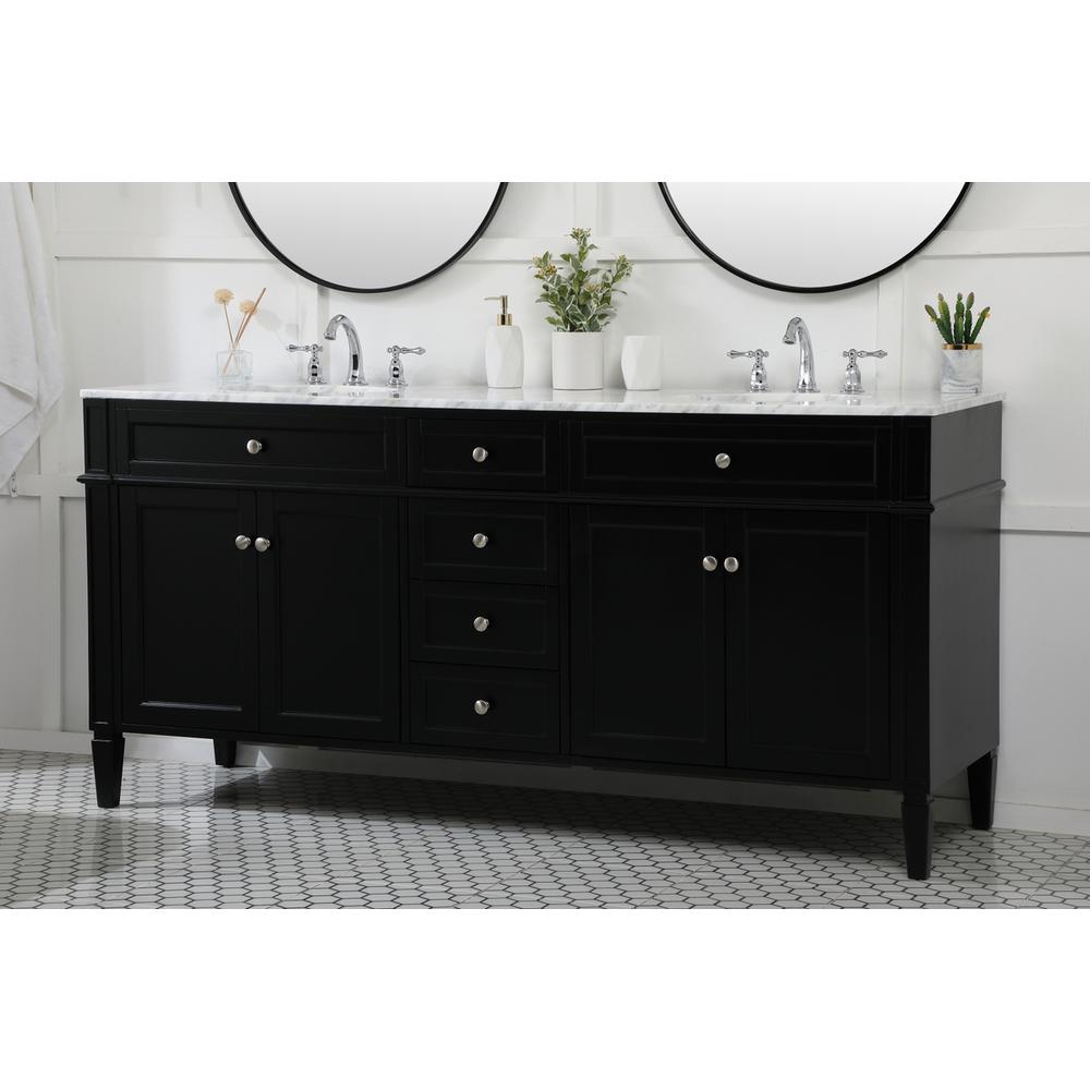 72 inch double bathroom vanity in black. Picture 2