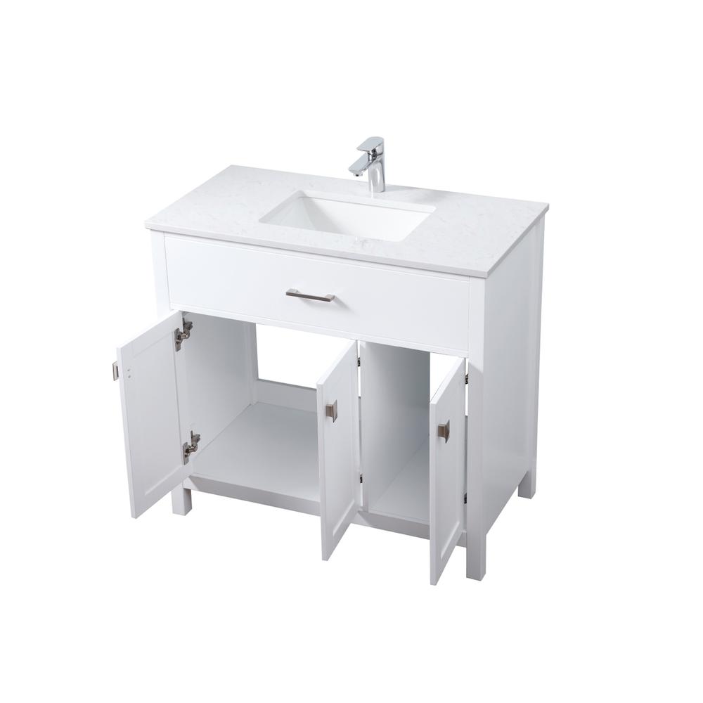 36 Inch SIngle Bathroom Vanity In White. Picture 9