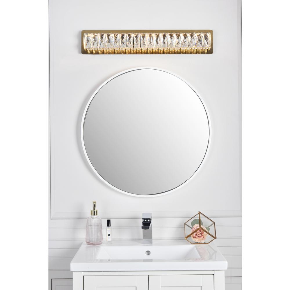 Monroe Integrated LED chip light gold Wall Sconce Clear Royal Cut Crystal. Picture 8