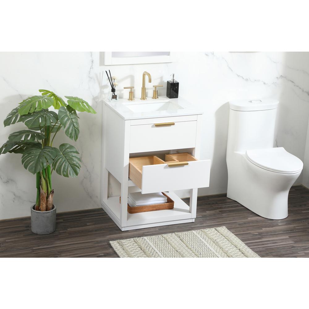 24 inch Single bathroom vanity in white. Picture 3