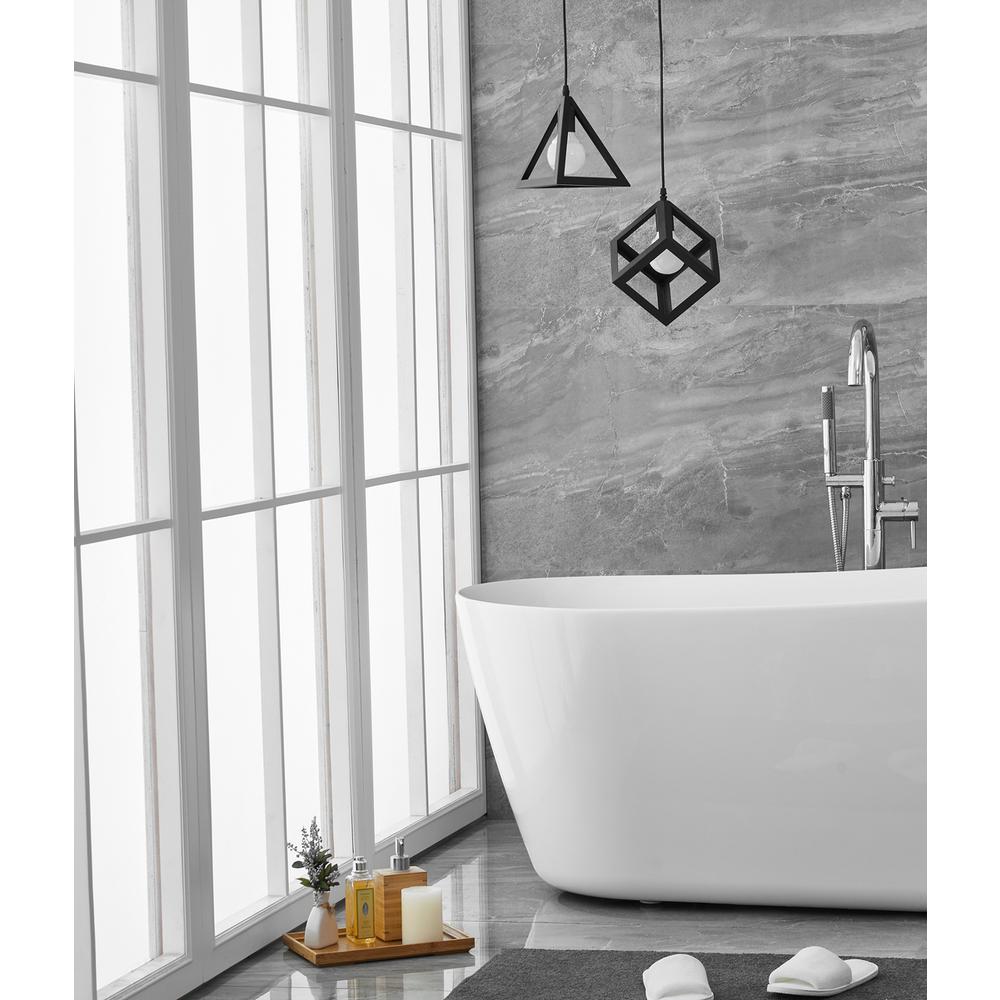 67 inch soaking Single slipper bathtub in glossy white. Picture 5