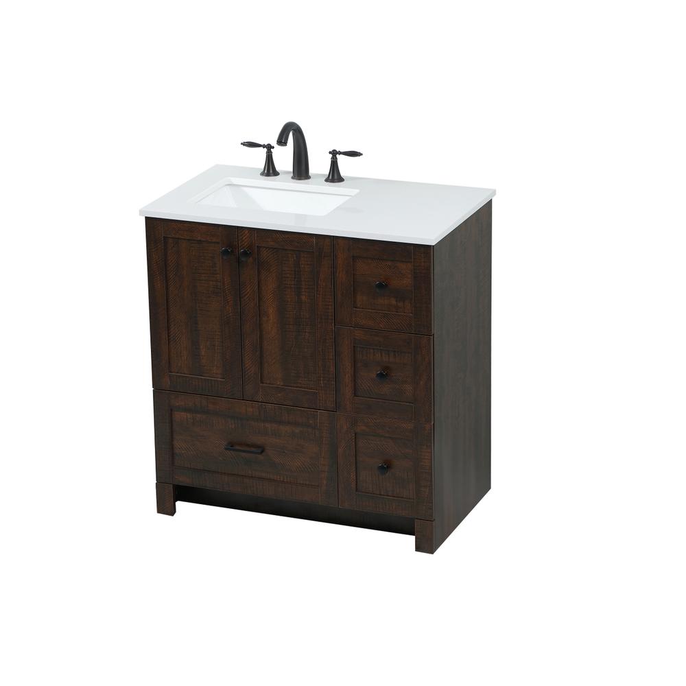 32 inch Single bathroom vanity in expresso. Picture 8