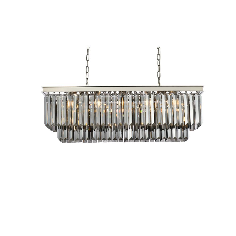 Sydney 12 light polished nickel Chandelier Silver Shade (Grey) Royal Cut Crystal. Picture 2