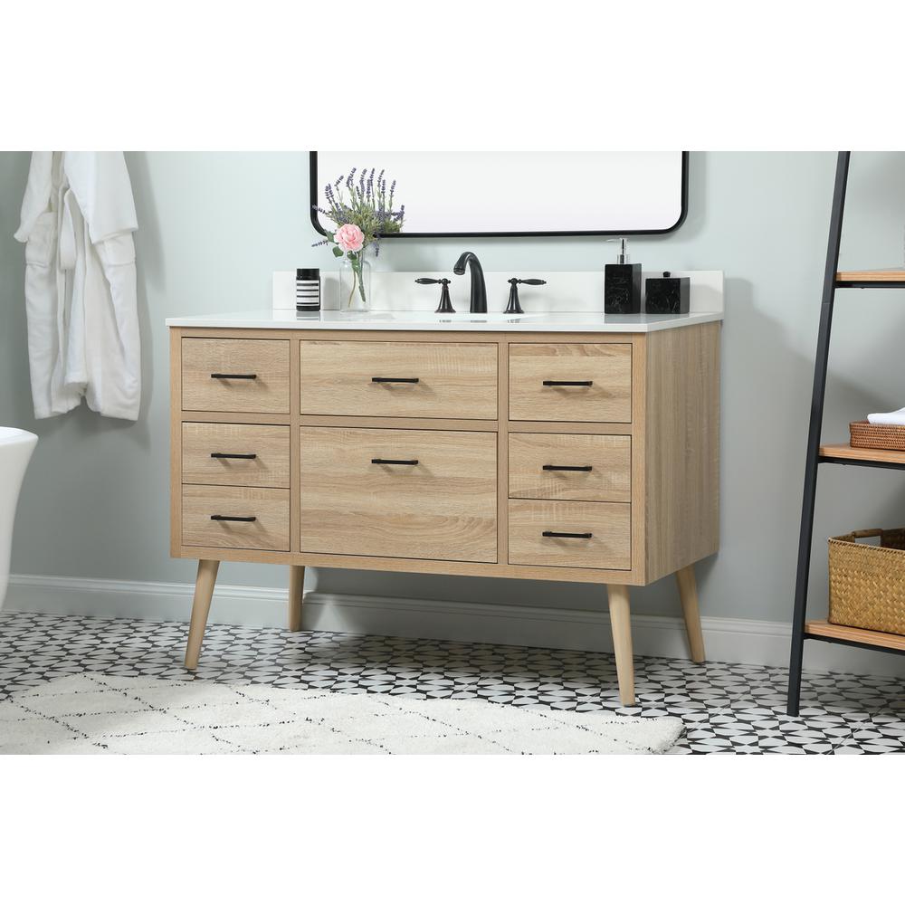 48 inch Single bathroom vanity in mango wood with backsplash. Picture 2