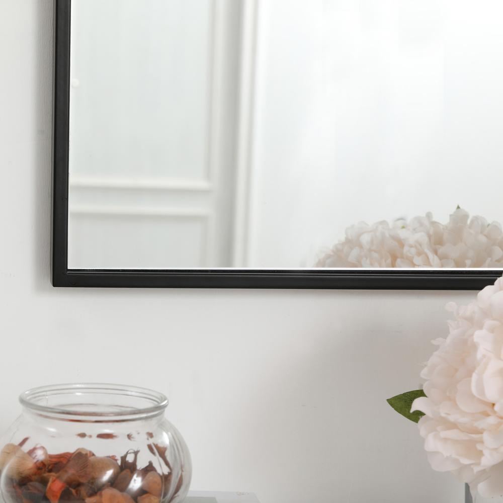 Metal frame rectangle mirror 14 inch in Black. Picture 4