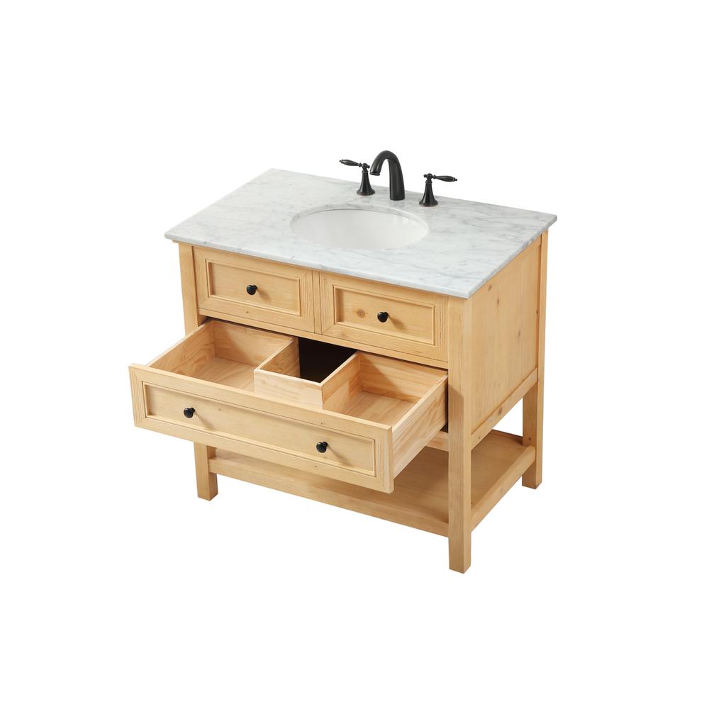 36 inch Single bathroom vanity in natural wood. Picture 9