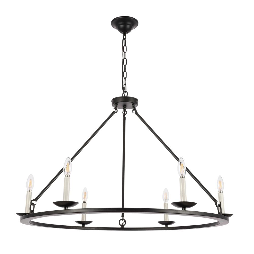 Maine 6 light Black chandelier. Picture 4