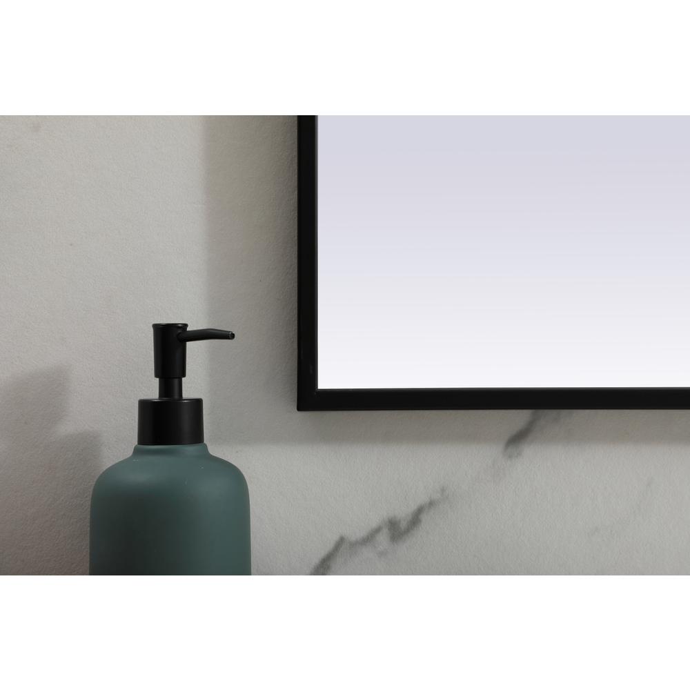 Metal Frame Arch Mirror 40x30 Inch in Black. Picture 5