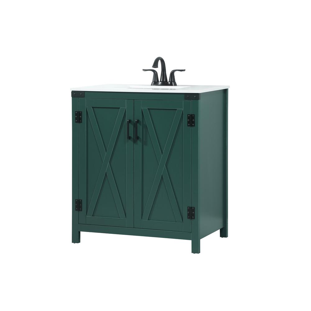 30 inch Single bathroom vanity in green. Picture 7