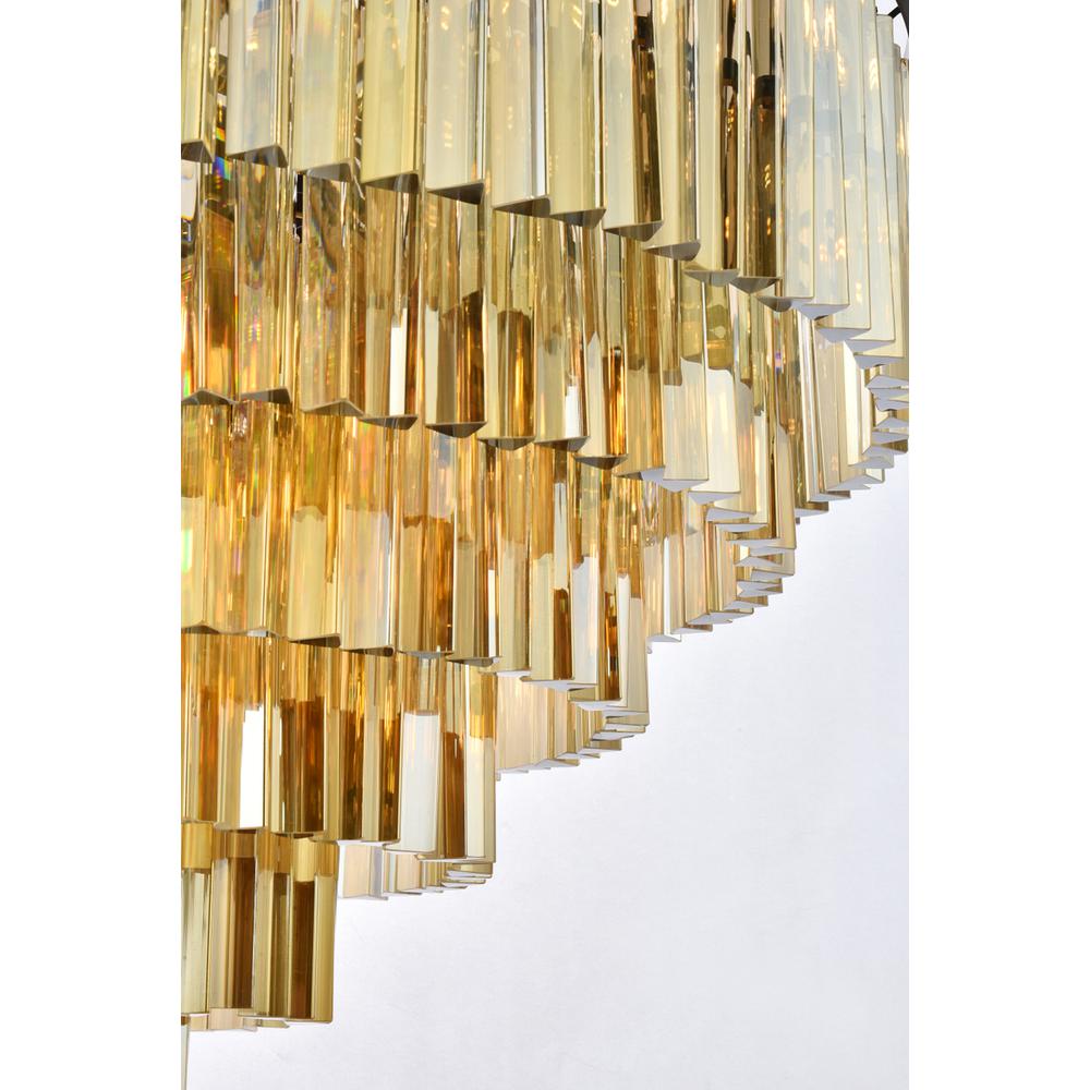 Sydney 33 light Matte Black Chandelier Golden Teak (Smoky) Royal Cut Crystal. Picture 3