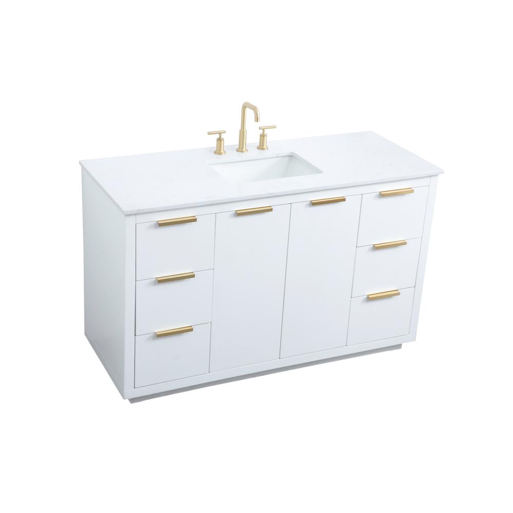 54 Inch SIngle Bathroom Vanity In White. Picture 8