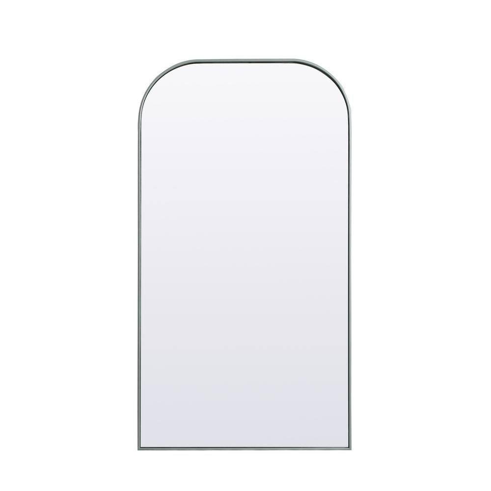 Metal Frame Arch Full Length Mirror 35x66 Inch in Silver. Picture 1