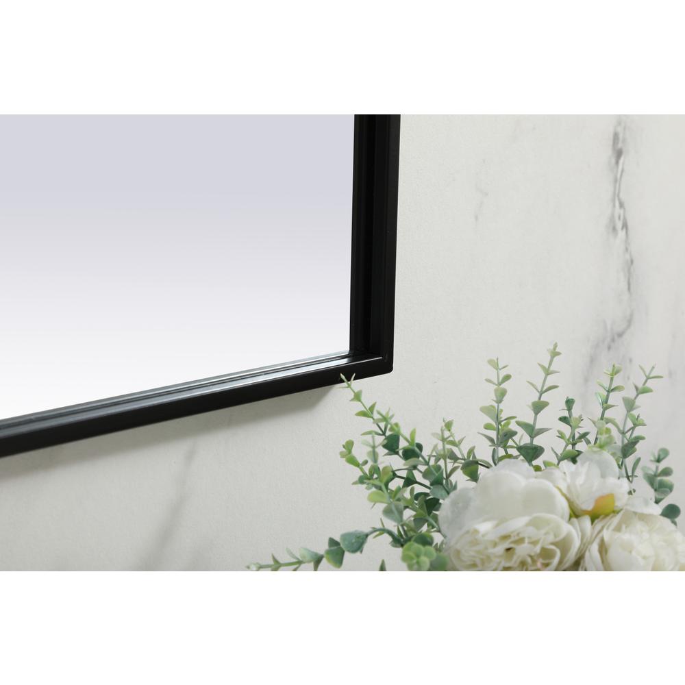 Metal Frame Arch Mirror 39x24 Inch in Black. Picture 6