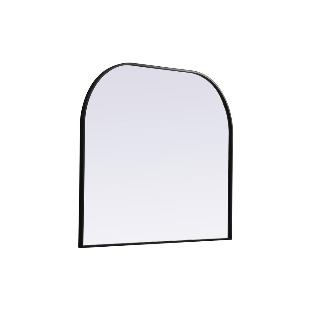 Metal Frame Arch Mirror 40x34 Inch in Black. Picture 7
