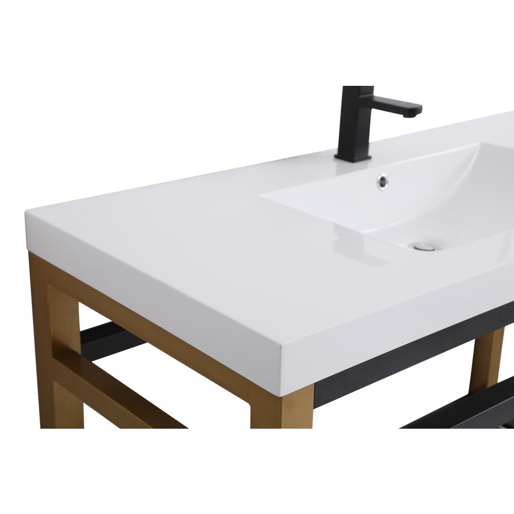 48 inch Single Bathroom Metal Vanity in Golden Black. Picture 10
