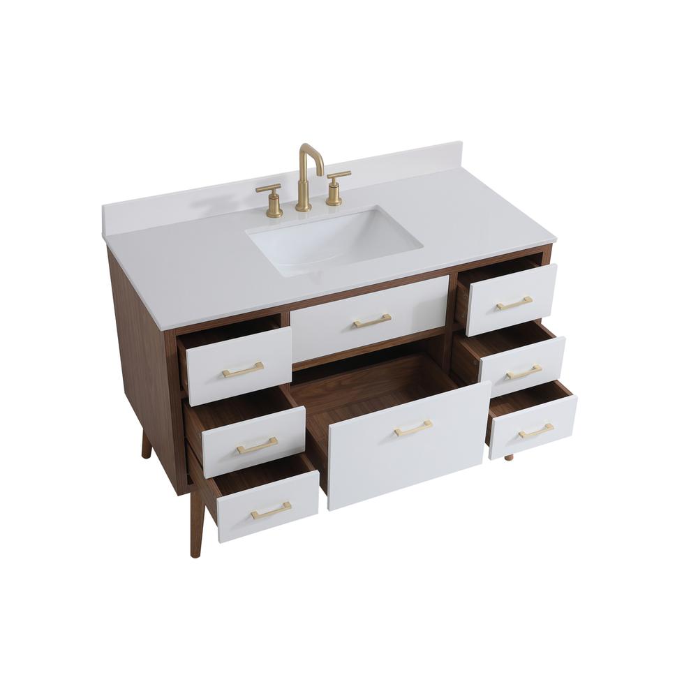 48 inch bathroom Vanity in White with Backsplash. Picture 9