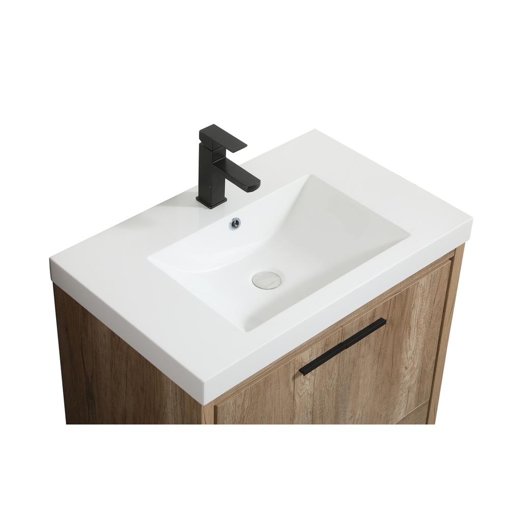 30 inch Single bathroom vanity in natural oak. Picture 10