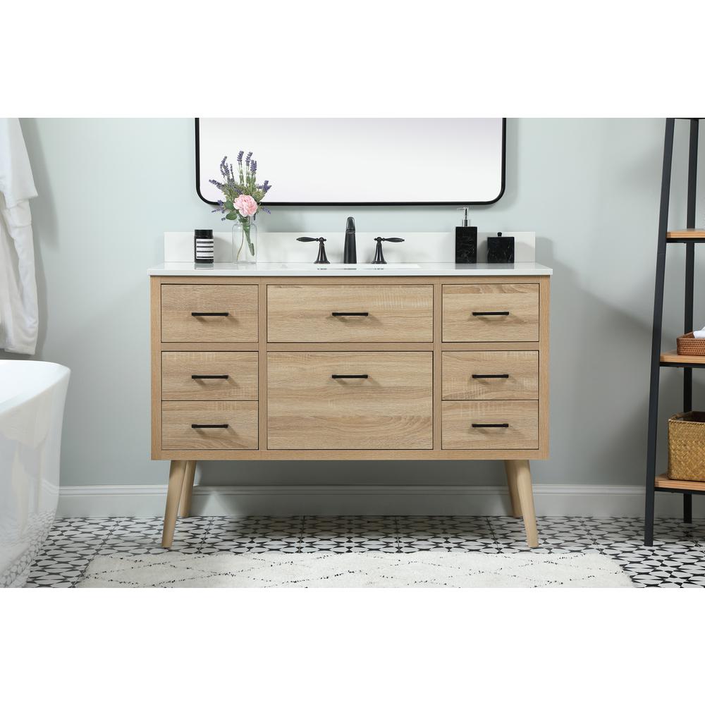 48 inch Single bathroom vanity in mango wood with backsplash. Picture 14