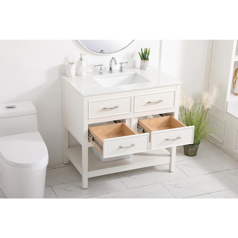 36 inch Single bathroom vanity in white. Picture 3