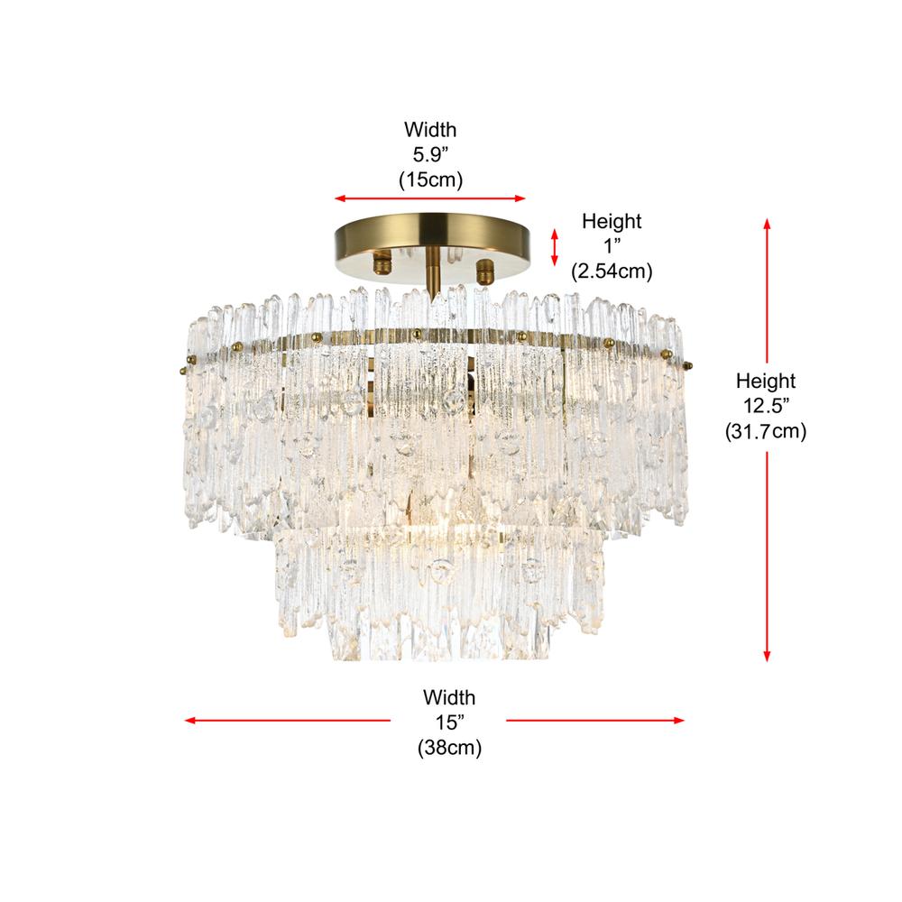 Emilia 15 inch Flush Mount Light  in Satin Gold. Picture 8