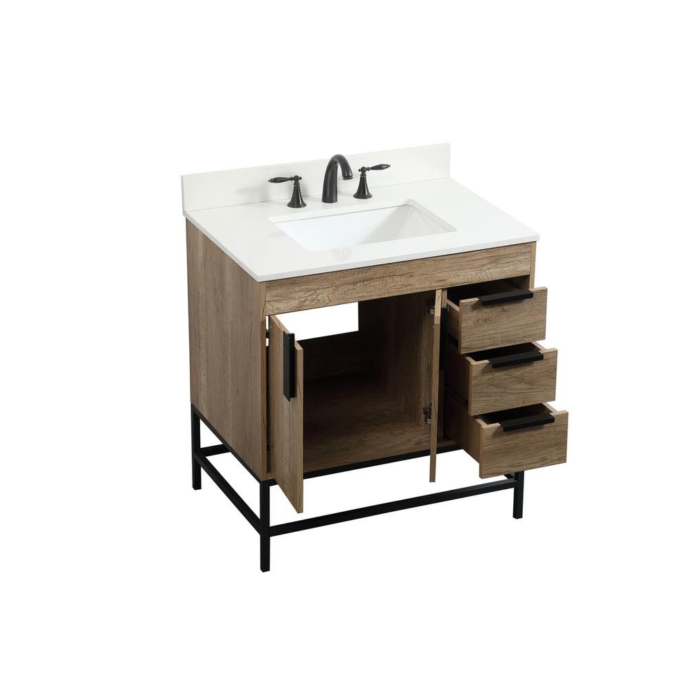 32 inch Single bathroom vanity in natural oak with backsplash. Picture 9