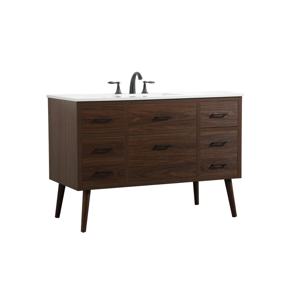 48 inch Single bathroom vanity in walnut. Picture 7