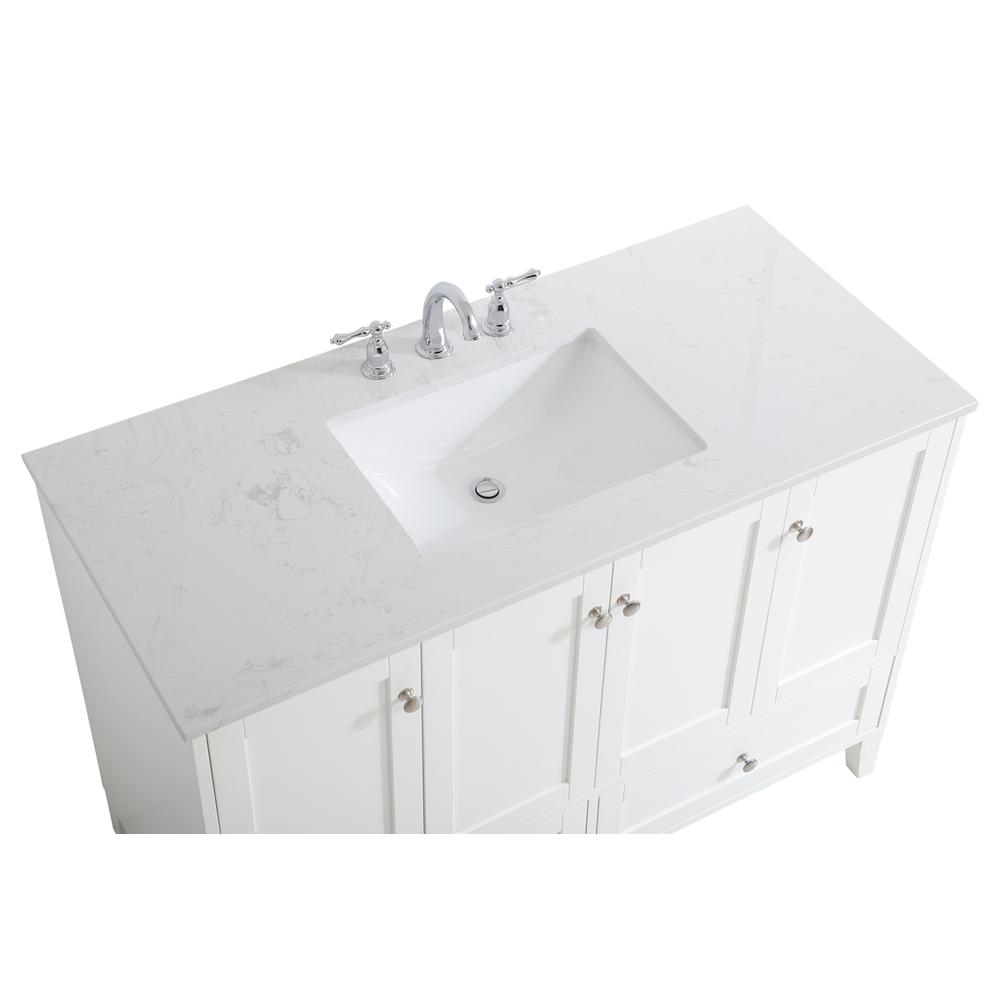 48 inch Single Bathroom Vanity in White. Picture 10
