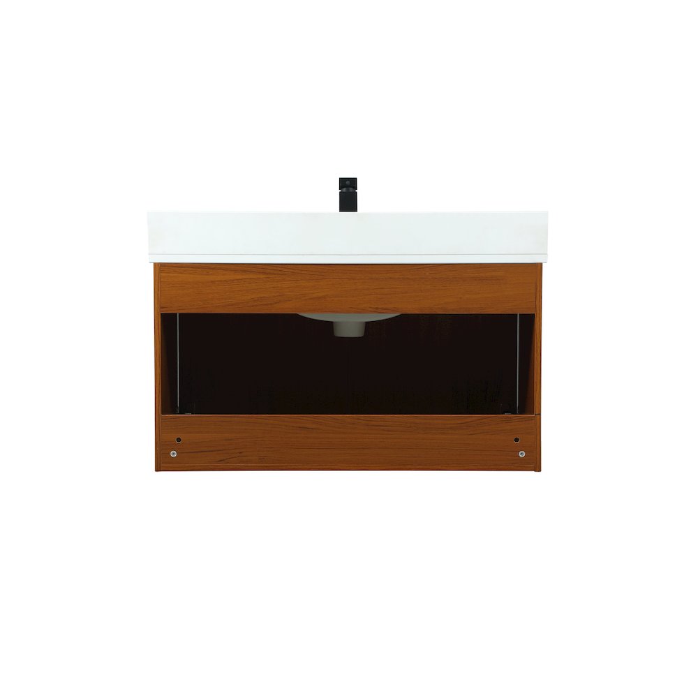 36 Inch Single Bathroom Vanity In Teak With Backsplash. Picture 16