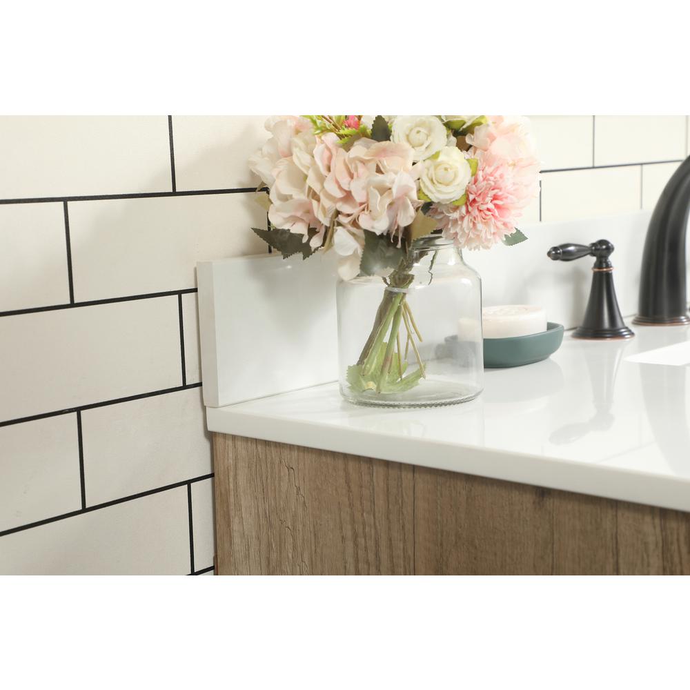 42 inch Single bathroom vanity in natural oak with backsplash. Picture 5