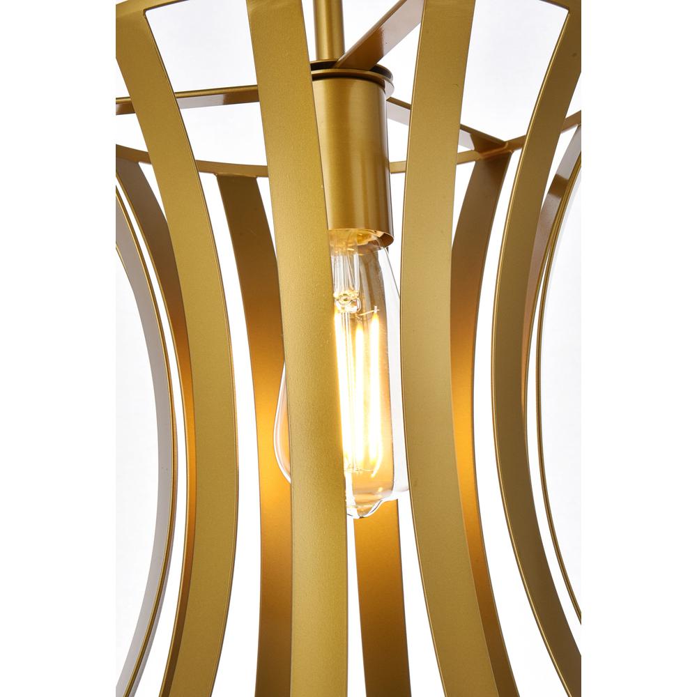 Lily 1 light pendant in brass. Picture 5