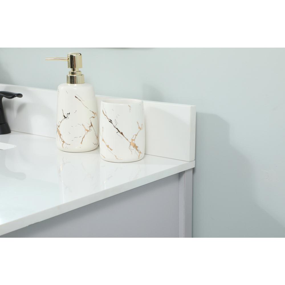 32 inch Single bathroom vanity in grey with backsplash. Picture 5