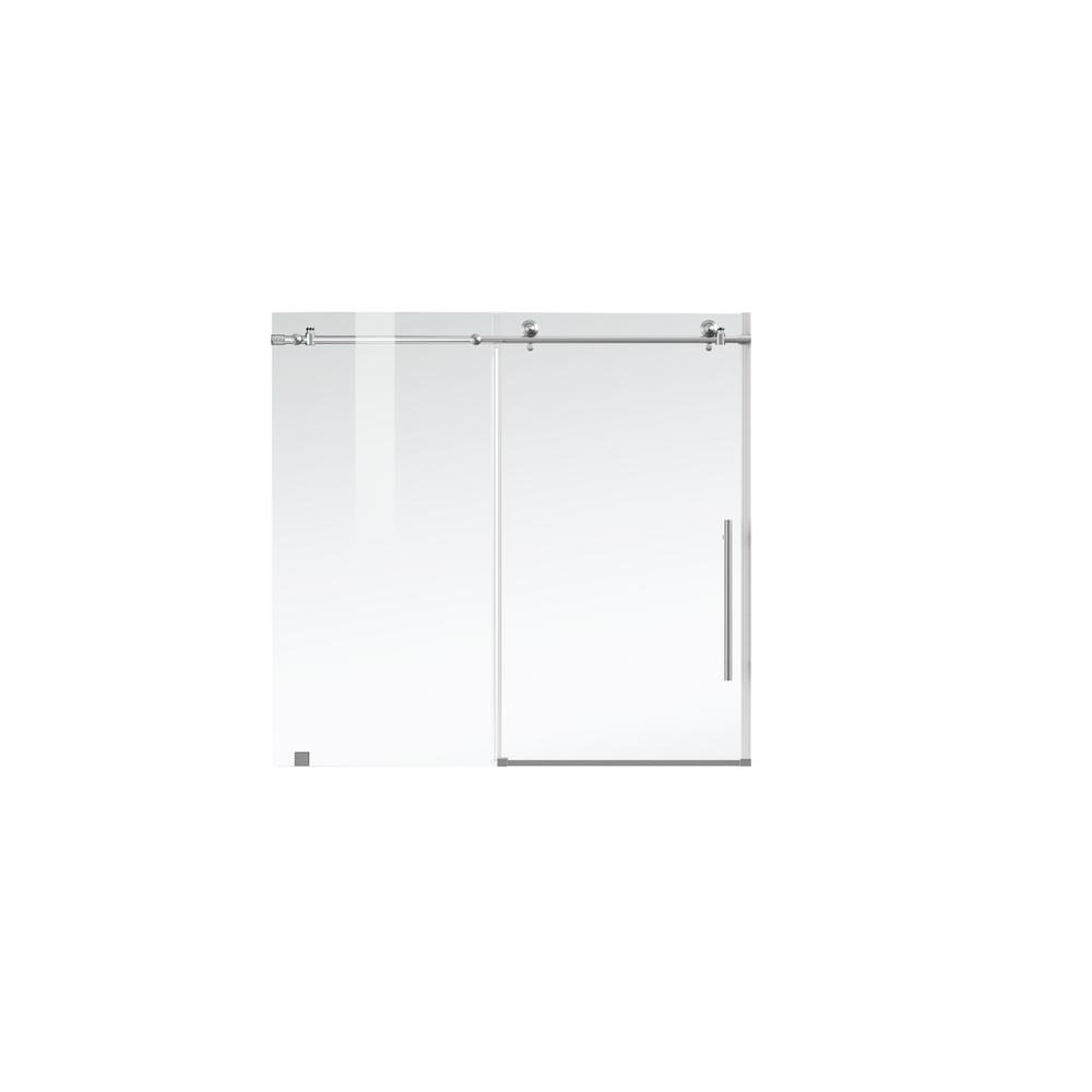 Frameless tub door 60 x 60 Brushed Nickel. Picture 10
