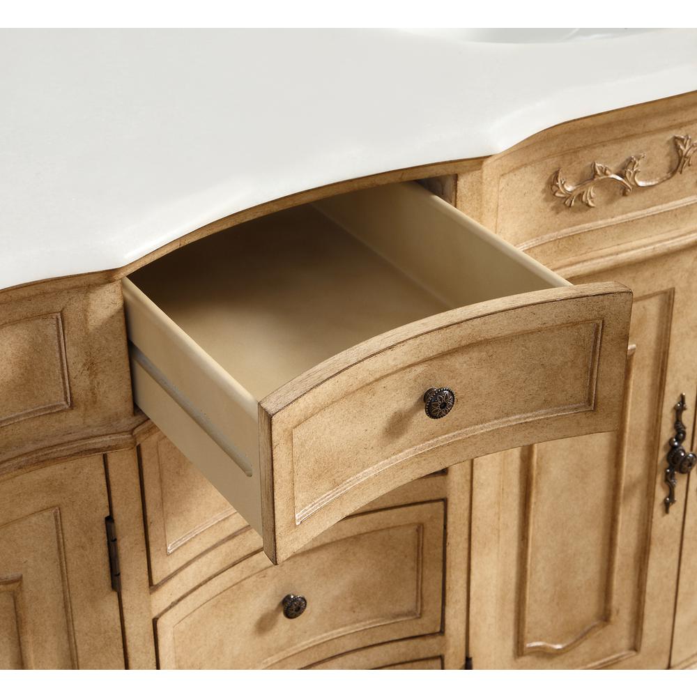 48 inch Single Bathroom vanity in Antique Beige. Picture 6
