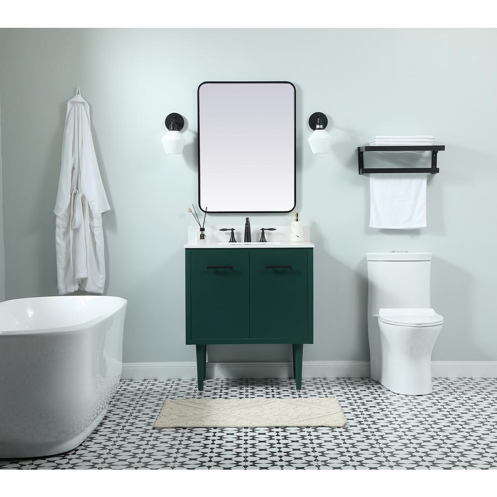 30 inch Single bathroom vanity in green with backsplash. Picture 4